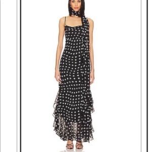LPA polka dot dress with matching neck scarf - SIZE S